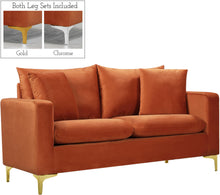 Load image into Gallery viewer, Naomi Cognac Velvet Loveseat