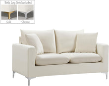 Load image into Gallery viewer, Naomi Cream Velvet Loveseat