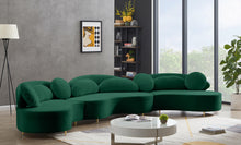 Load image into Gallery viewer, Vivacious Green Velvet 3pc. Sectional (3 Boxes)