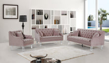 Load image into Gallery viewer, Roxy Pink Velvet Loveseat