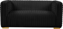 Load image into Gallery viewer, Ravish Black Velvet Loveseat