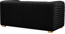 Load image into Gallery viewer, Ravish Black Velvet Loveseat