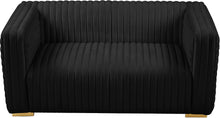 Load image into Gallery viewer, Ravish Black Velvet Loveseat