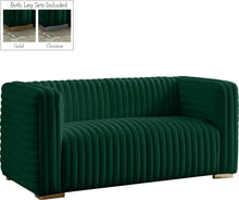 Load image into Gallery viewer, Ravish Green Velvet Loveseat