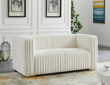 Load image into Gallery viewer, Ravish Cream Velvet Loveseat