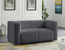 Load image into Gallery viewer, Ravish Grey Velvet Loveseat
