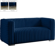 Load image into Gallery viewer, Ravish Navy Velvet Loveseat