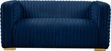 Load image into Gallery viewer, Ravish Navy Velvet Loveseat