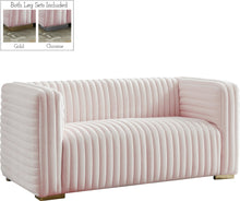 Load image into Gallery viewer, Ravish Pink Velvet Loveseat