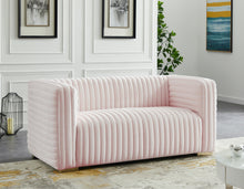 Load image into Gallery viewer, Ravish Pink Velvet Loveseat