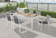 Load image into Gallery viewer, Nizuc Grey Mesh Waterproof Fabric Outdoor Patio Aluminum Mesh Dining Arm Chair