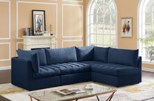 Load image into Gallery viewer, Jacob Navy Velvet Modular Sectional