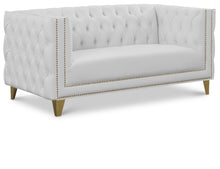 Load image into Gallery viewer, Michelle White Faux Leather Loveseat
