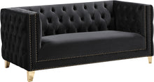 Load image into Gallery viewer, Michelle Black Velvet Loveseat