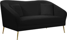 Load image into Gallery viewer, Hermosa Black Velvet Loveseat