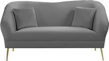 Load image into Gallery viewer, Hermosa Grey Velvet Loveseat