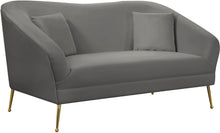 Load image into Gallery viewer, Hermosa Grey Velvet Loveseat