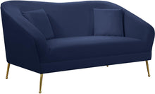 Load image into Gallery viewer, Hermosa Navy Velvet Loveseat