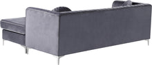 Load image into Gallery viewer, Eliana Grey Velvet 2pc. Reversible Sectional