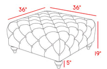 Load image into Gallery viewer, Chesterfield Grey Linen Ottoman