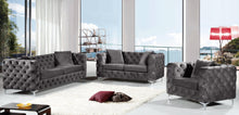 Load image into Gallery viewer, Scarlett Grey Velvet Loveseat