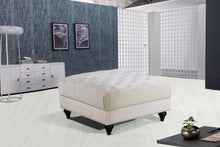 Load image into Gallery viewer, Sabrina Cream Velvet Ottoman
