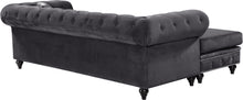 Load image into Gallery viewer, Sabrina Grey Velvet 2pc. Reversible Sectional