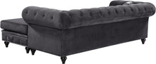 Load image into Gallery viewer, Sabrina Grey Velvet 2pc. Reversible Sectional