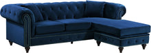 Load image into Gallery viewer, Sabrina Navy Velvet 2pc. Reversible Sectional
