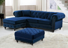 Load image into Gallery viewer, Sabrina Navy Velvet 2pc. Reversible Sectional