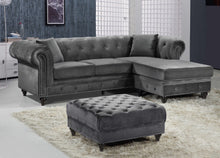 Load image into Gallery viewer, Sabrina Grey Velvet 2pc. Reversible Sectional
