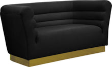Load image into Gallery viewer, Bellini Black Velvet Loveseat