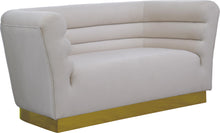 Load image into Gallery viewer, Bellini Cream Velvet Loveseat