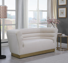 Load image into Gallery viewer, Bellini Cream Velvet Loveseat