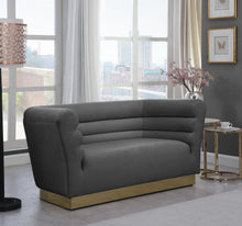 Load image into Gallery viewer, Bellini Grey Velvet Loveseat