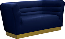 Load image into Gallery viewer, Bellini Navy Velvet Loveseat