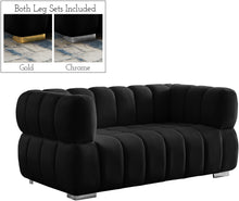 Load image into Gallery viewer, Gwen Black Velvet Loveseat