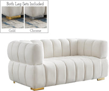 Load image into Gallery viewer, Gwen Cream Velvet Loveseat