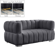 Load image into Gallery viewer, Gwen Grey Velvet Loveseat
