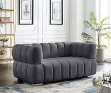 Load image into Gallery viewer, Gwen Grey Velvet Loveseat