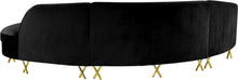 Load image into Gallery viewer, Serpentine Black Velvet 3pc. Sectional