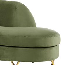 Load image into Gallery viewer, Serpentine Olive Velvet 3pc. Sectional