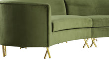 Load image into Gallery viewer, Serpentine Olive Velvet 3pc. Sectional