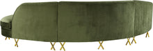 Load image into Gallery viewer, Serpentine Olive Velvet 3pc. Sectional