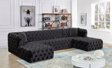 Load image into Gallery viewer, Coco Black Velvet 3pc. Sectional (3 Boxes)