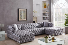 Load image into Gallery viewer, Coco Grey Velvet 3pc. Sectional (3 Boxes)
