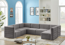 Load image into Gallery viewer, Quincy Grey Velvet Modular Sectional