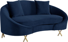 Load image into Gallery viewer, Serpentine Navy Velvet Loveseat