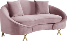 Load image into Gallery viewer, Serpentine Pink Velvet Loveseat
