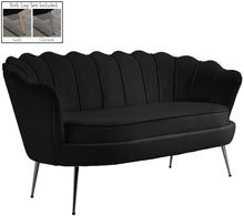 Load image into Gallery viewer, Gardenia Black Velvet Loveseat